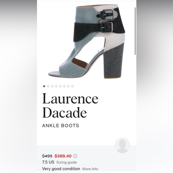 Multi Contrasting Jean Cutout Sandal By Laurence Dacade Size 39.5  4" Heel - Picture 4 of 16